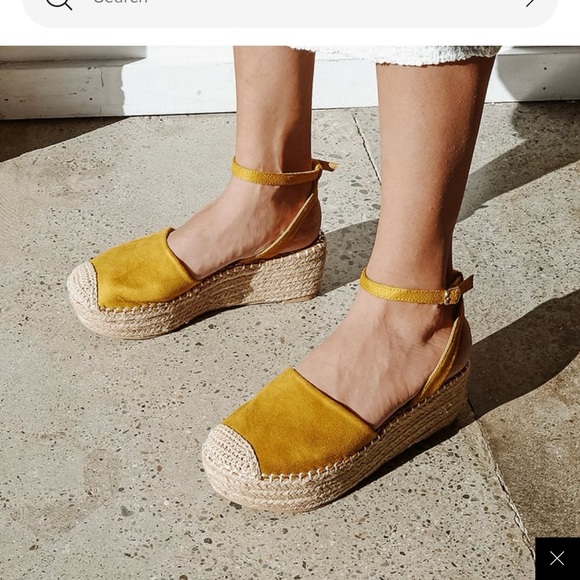 Lulus Janelle Marigold Suede Flatform Espadrilles size 6.5 - Picture 2 of 8